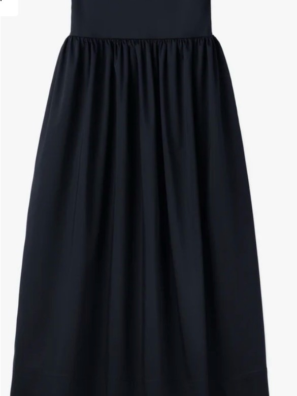 Black High-Waist Pleated Midi Skirt